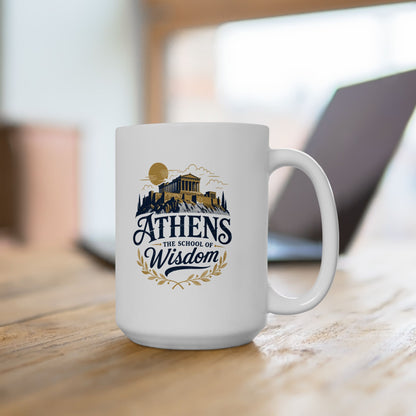 Athens School of Wisdom Ceramic Mug, (11oz, 15oz)