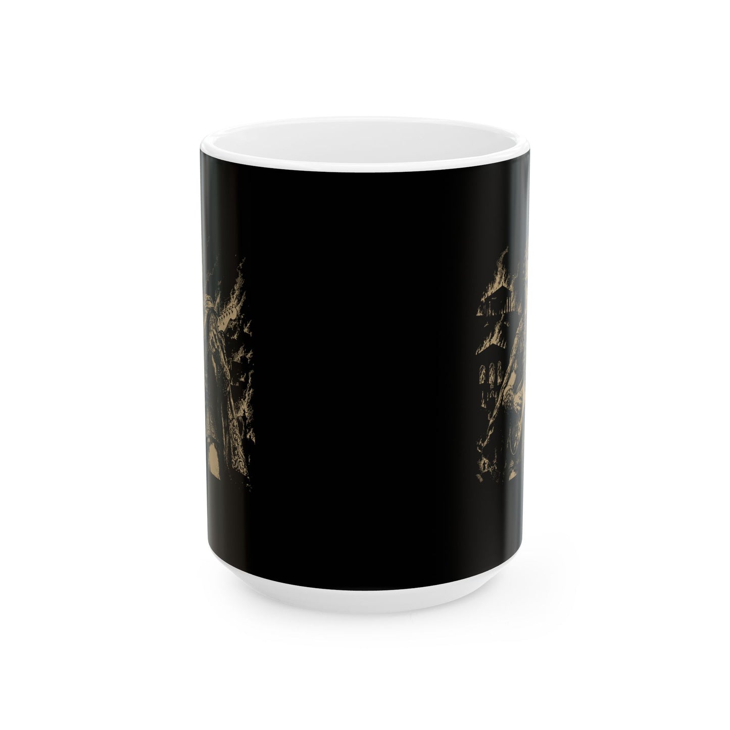 Nero Playing Guitar Ceramic Mug, (11oz, 15oz)