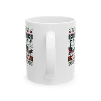 Ugly Sweater Style Merry Plaguemas Ceramic Mug, (11oz, 15oz)