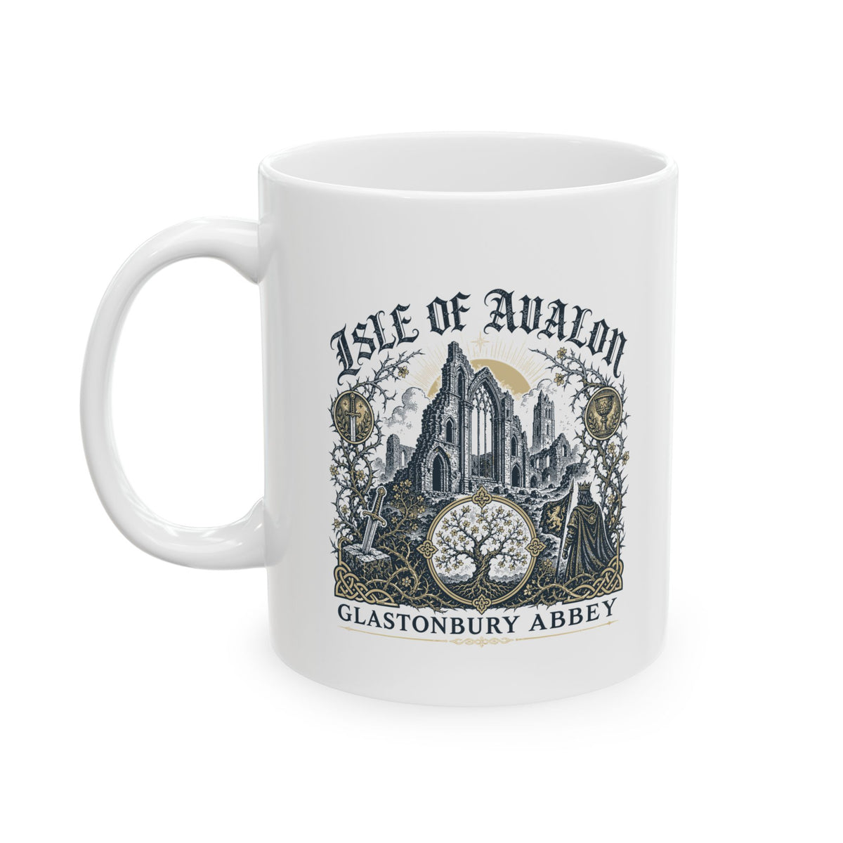 Glastonbury Abbey Isle of Avalon Ceramic Mug, (11oz, 15oz)