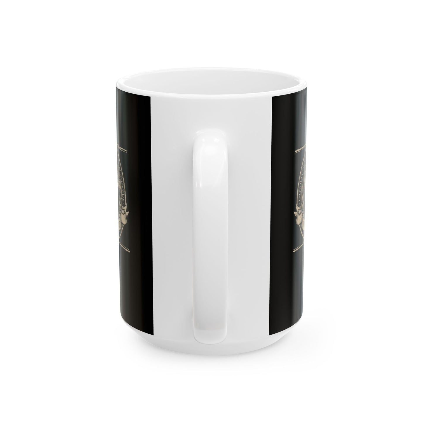 Emperor Domitian Fly Stylus Nobody Here in Latin Ceramic Mug, (11oz, 15oz)