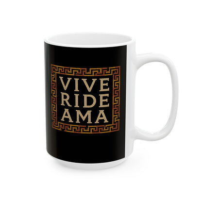 Vive Ride Ama Live Laugh Love Mosaic Ceramic Mug, (11oz, 15oz)
