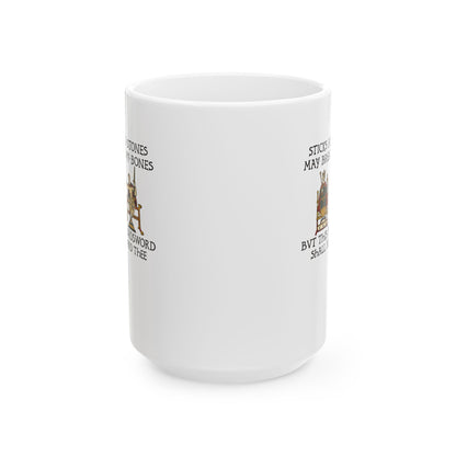 Sticks and Stones Medieval Tapestry Ceramic Mug, (11oz, 15oz)