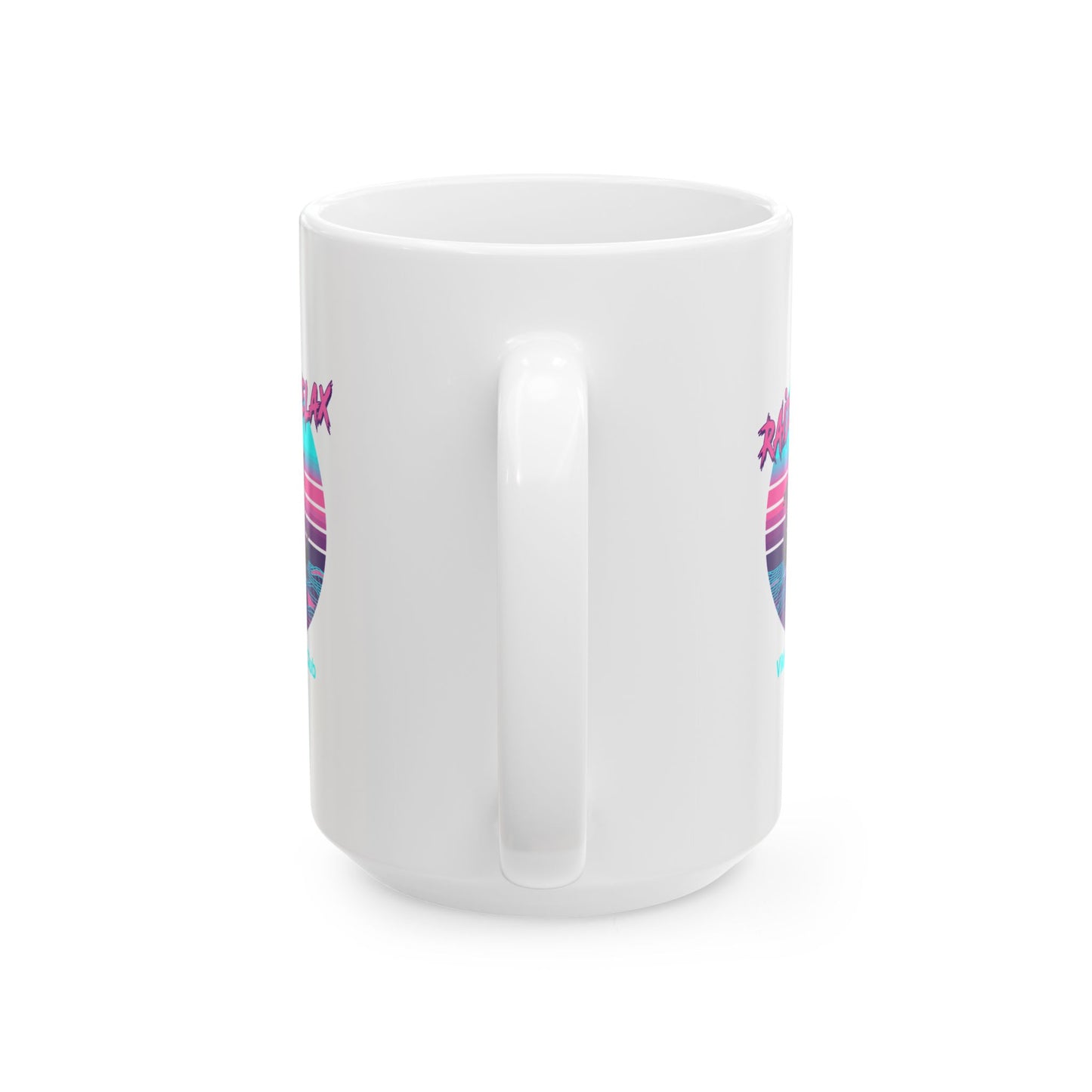 Viking Surf Club Raid & Relax Vaporwave Ceramic Mug, (11oz, 15oz)