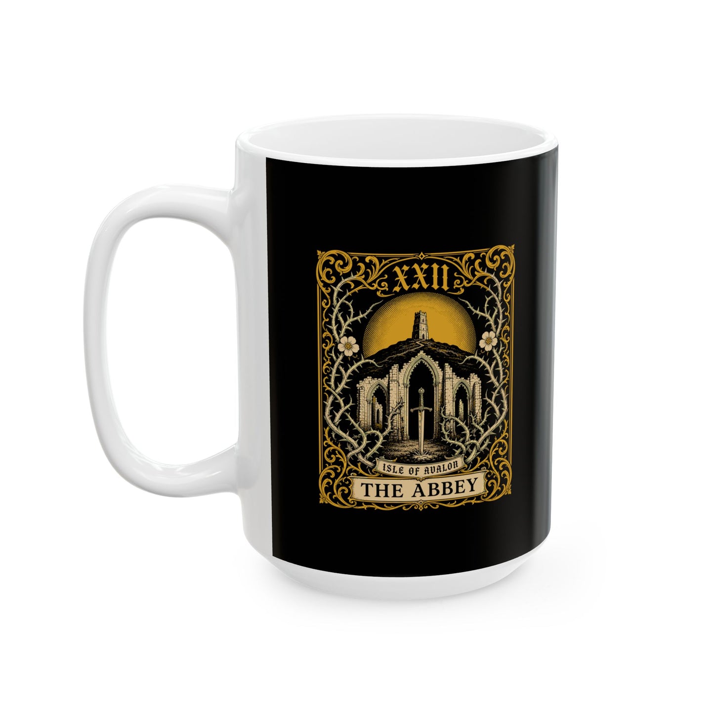 Glastonbury Abbey Tarot Ceramic Mug, (11oz, 15oz)