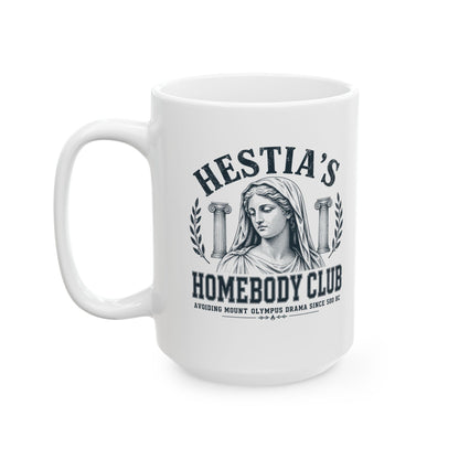 Hestia's Homebody Club Ceramic Mug, (11oz, 15oz)