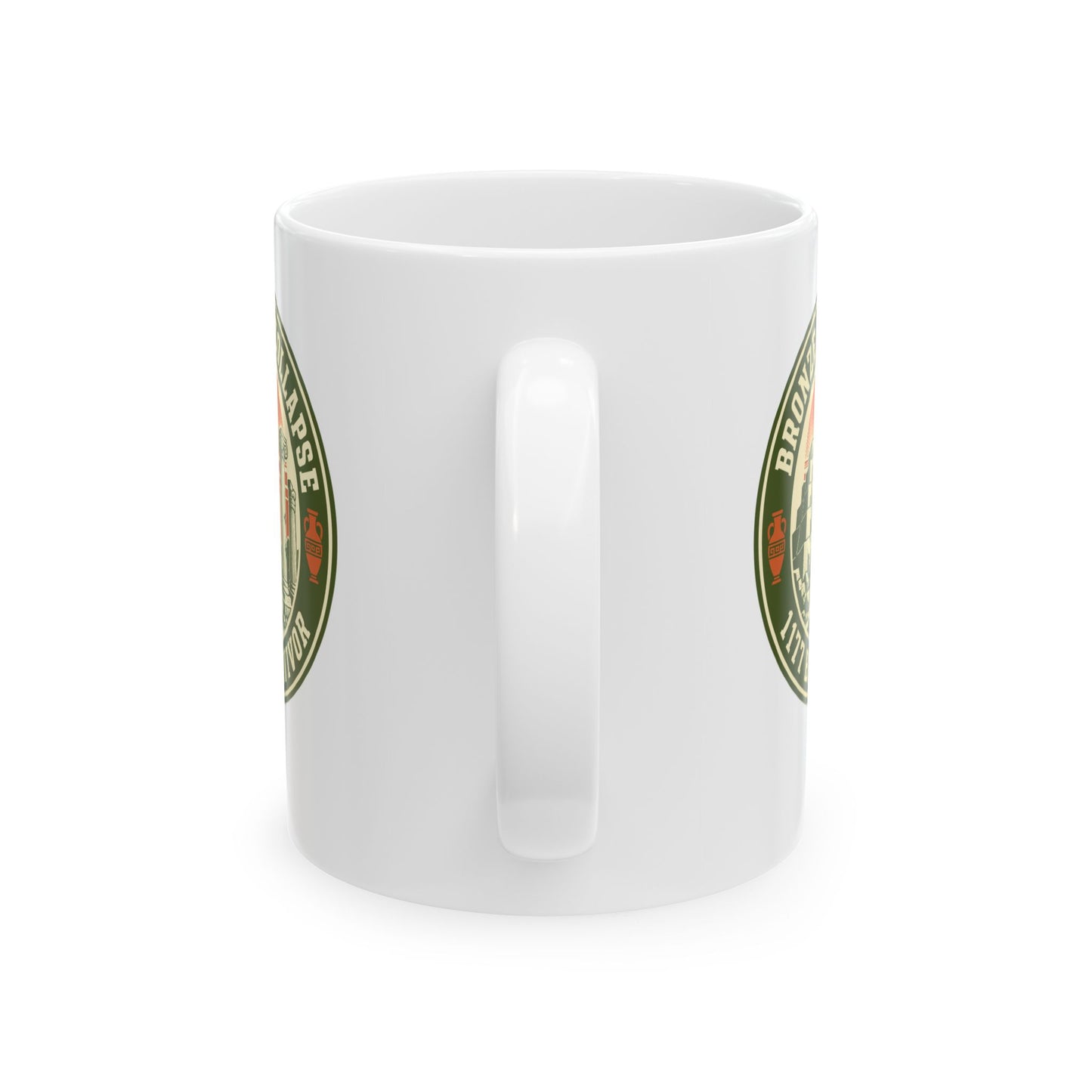 Badge Style Bronze Age Collapse Survivor Ceramic Mug, (11oz, 15oz)
