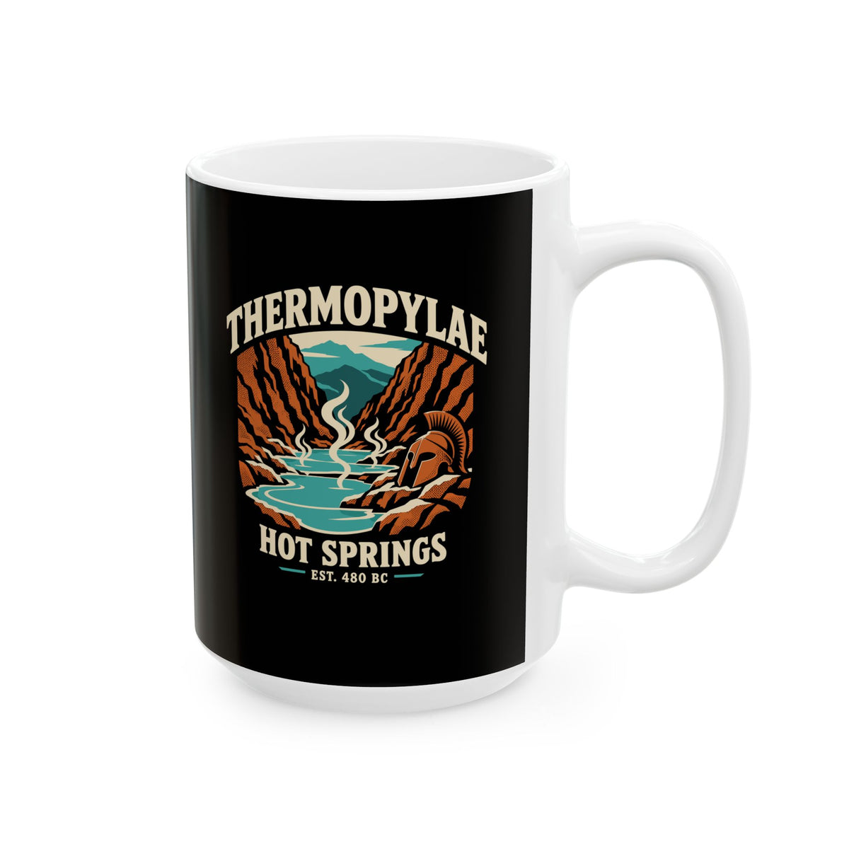 Thermopylae Hot Springs Badge Ceramic Mug, (11oz, 15oz)