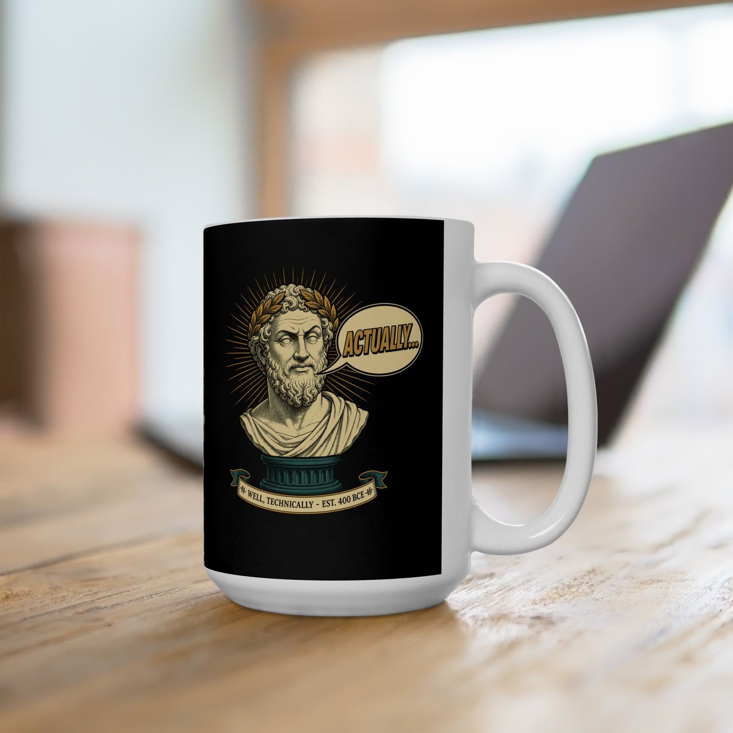 Actually... Pedantic Philosopher Bust Ceramic Mug, (11oz, 15oz)