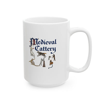 Medieval Cattery Cat Marginalia Ceramic Mug, (11oz, 15oz)