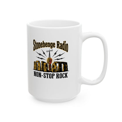 Stonehenge Radio Non-Stop Rock Ceramic Mug, (11oz, 15oz)