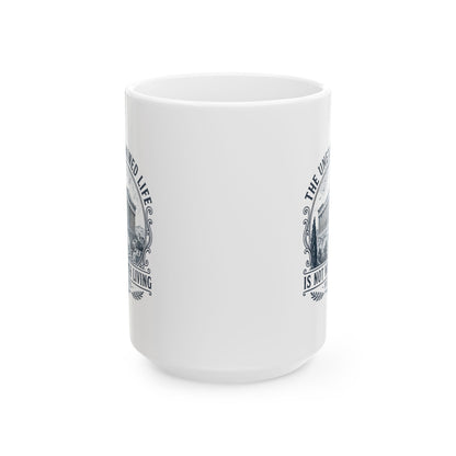 Unexamined Life Quote Socrates Ceramic Mug, (11oz, 15oz)