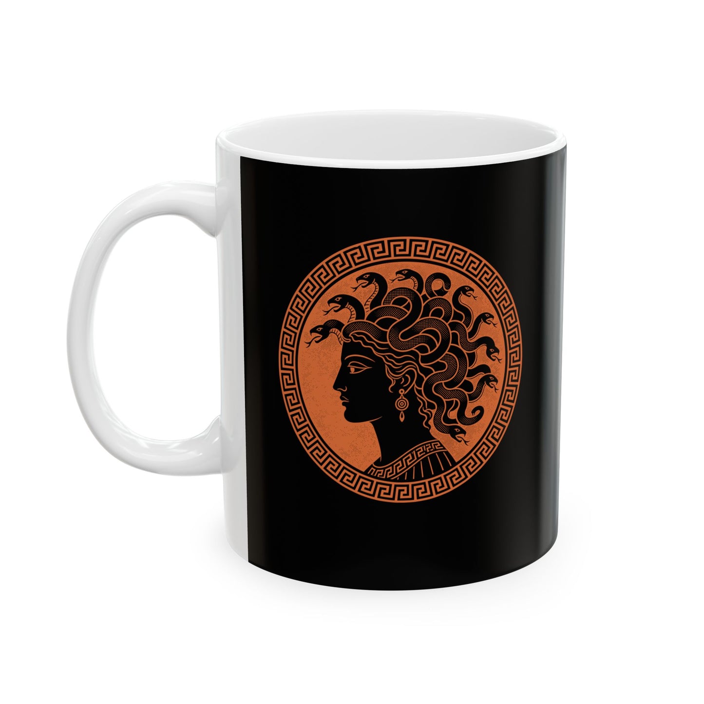 Medusa Ancient Pottery Style Ceramic Mug, (11oz, 15oz)