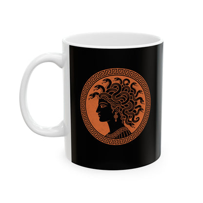 Medusa Ancient Pottery Style Ceramic Mug, (11oz, 15oz)