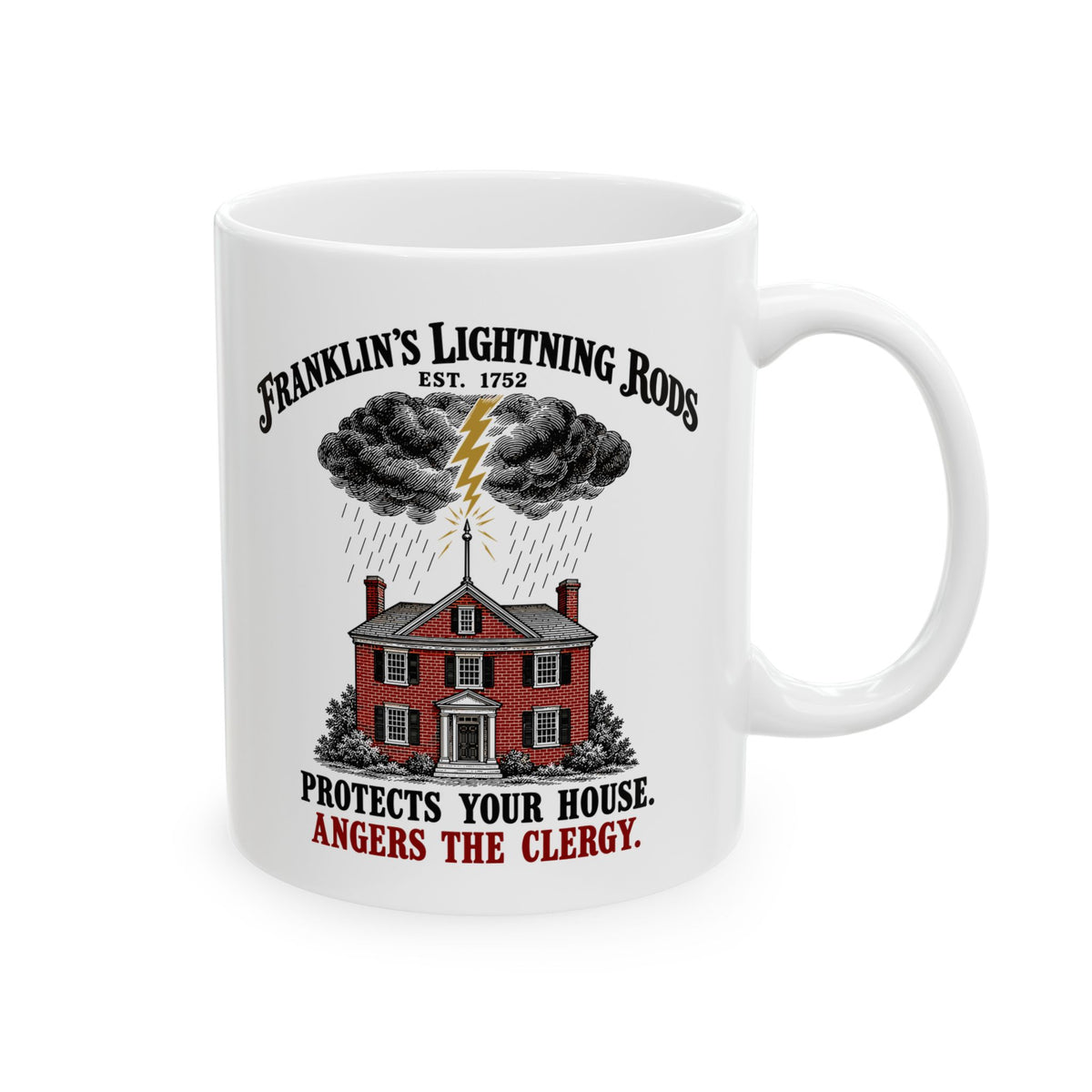 Franklin's Lightning Rods Ceramic Mug, (11oz, 15oz)