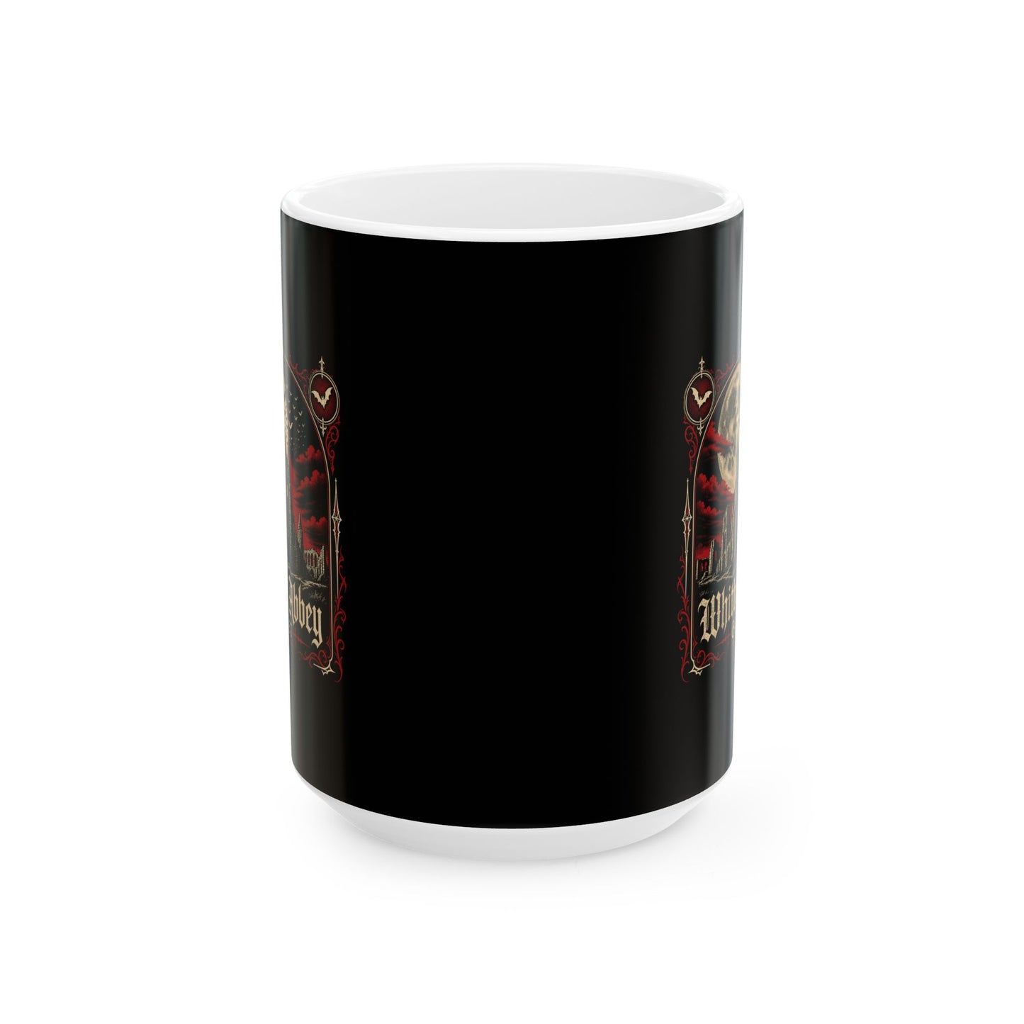 Whitby Abbey Bats Ceramic Mug, (11oz, 15oz)