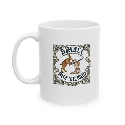 Small But Vicious Rabbit Medieval Marginalia Ceramic Mug, (11oz, 15oz)
