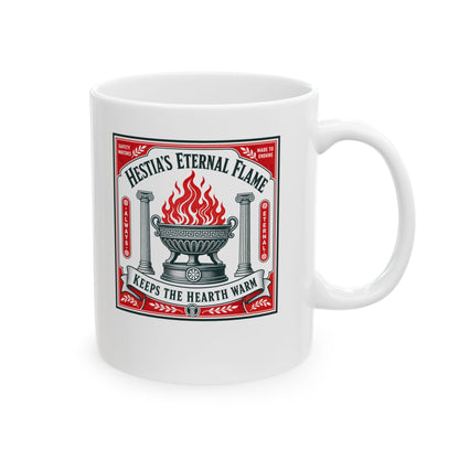Hestia's Eternal Flame Ceramic Mug, (11oz, 15oz)
