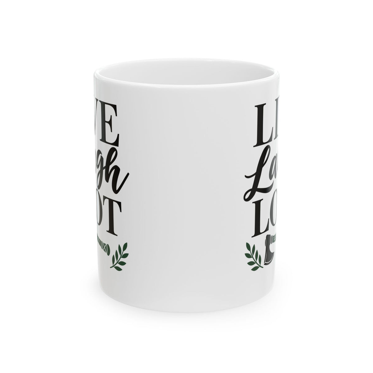 Live Laugh Loot Farmhouse Sign Ceramic Mug, (11oz, 15oz)