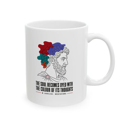 Soul Becomes Dyed Aurelius Quote Ceramic Mug, (11oz, 15oz)