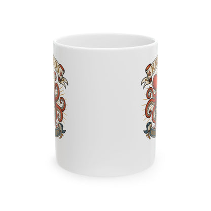 Knossos Bronze Age Crete Octopus Ceramic Mug, (11oz, 15oz)