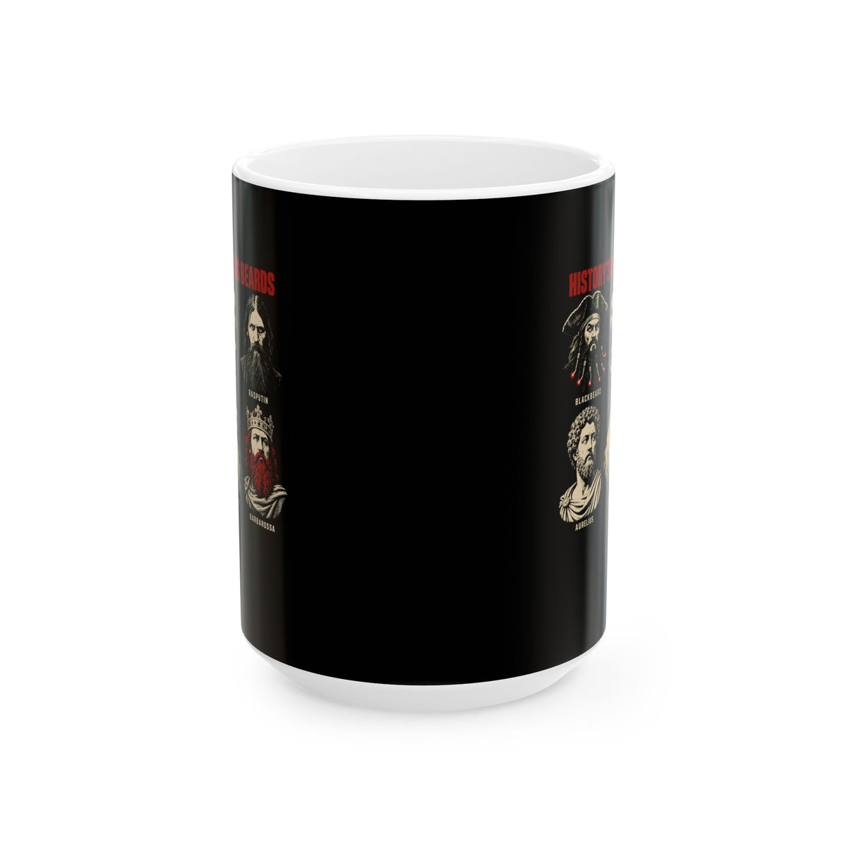 History's Famous Beards Screen Print Ceramic Mug, (11oz, 15oz)
