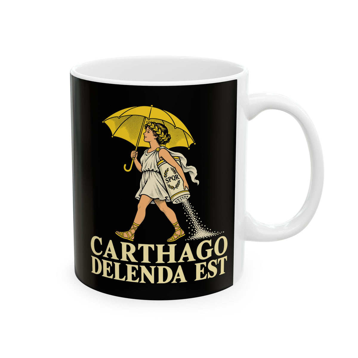 Carthago Delenda Est Salt Girl Lithograph Ceramic Mug, (11oz, 15oz)