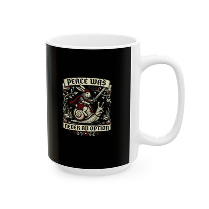Marginalia Rabbit Peace Not Option Ceramic Mug, (11oz, 15oz)