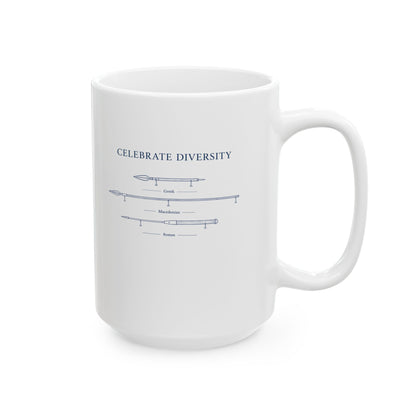 Celebrate Diversity Roman Greek Macedonian Spears Ceramic Mug, (11oz, 15oz)