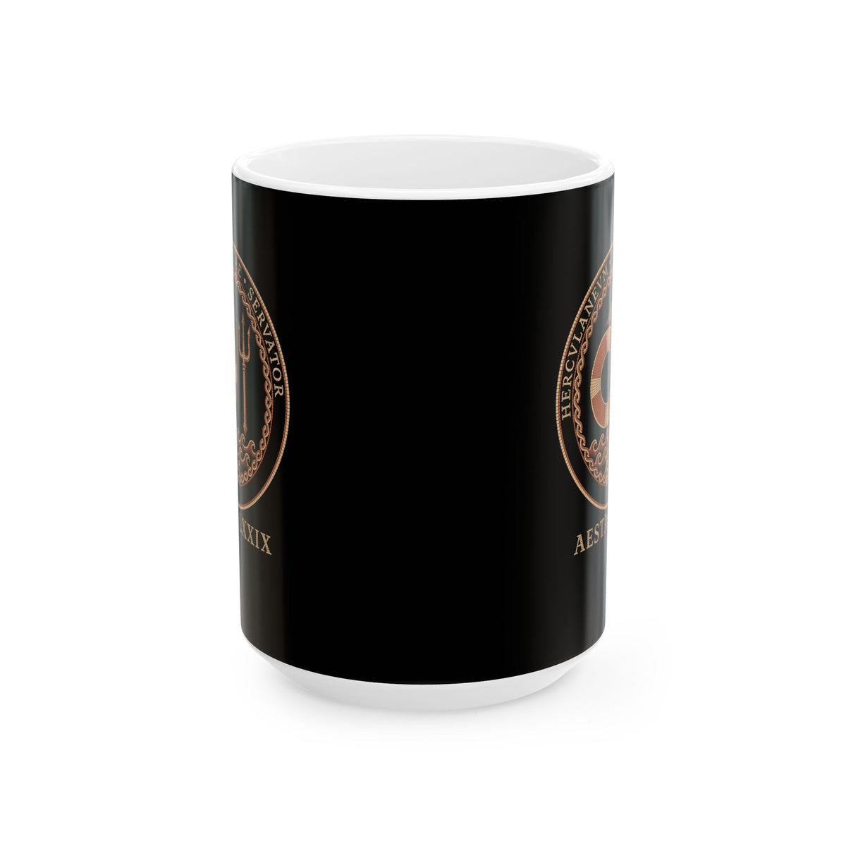 Herculaneum Lifeguard Summer 79 in Latin Ceramic Mug, (11oz, 15oz)
