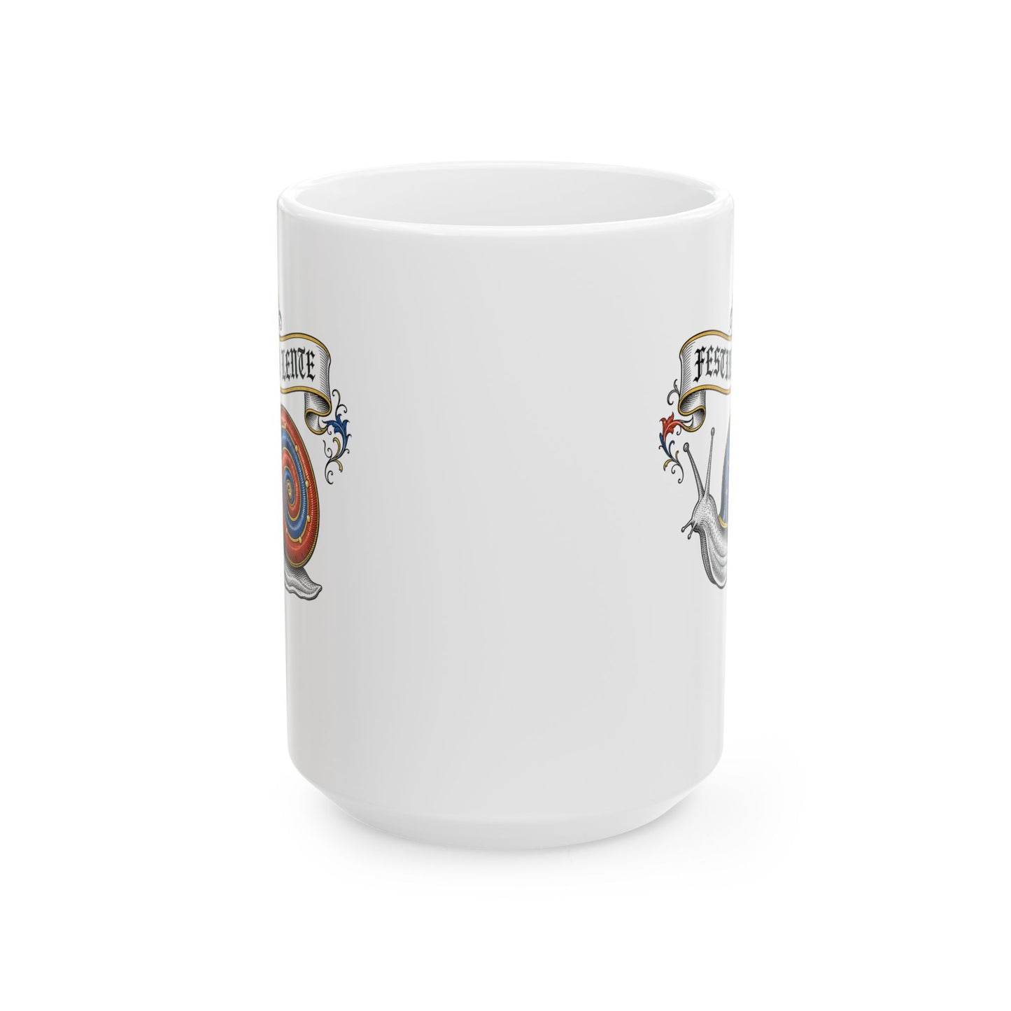 Hurry Slowly Snail Marginalia Ceramic Mug, (11oz, 15oz)