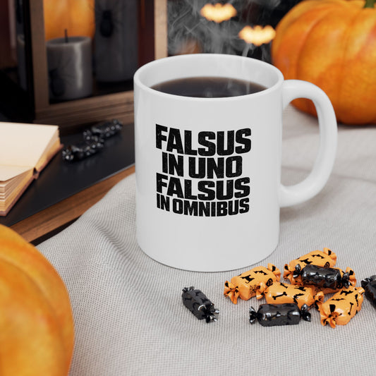 False in One Thing, False in Everything Latin Quote Ceramic Mug, (11oz, 15oz)