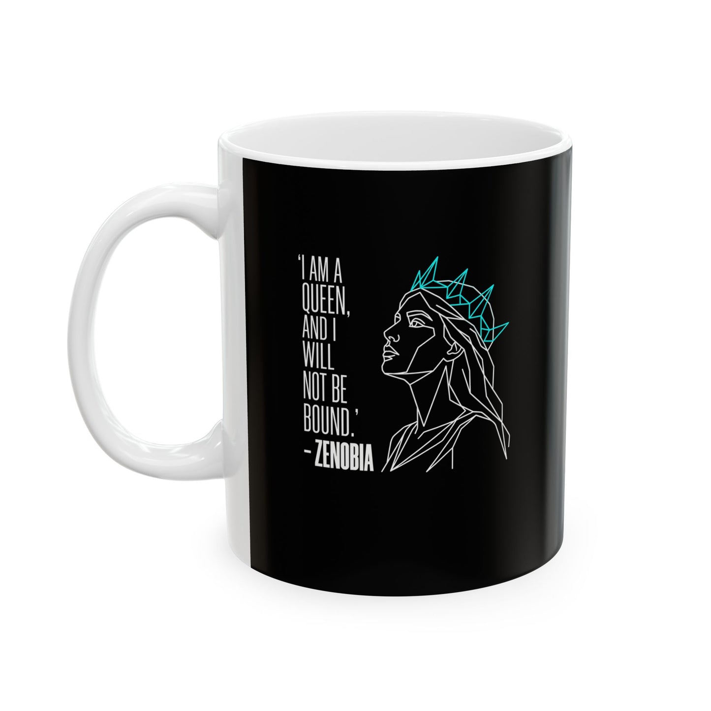 Line Art Queen Zenobia of Palmyra Ceramic Mug, (11oz, 15oz)