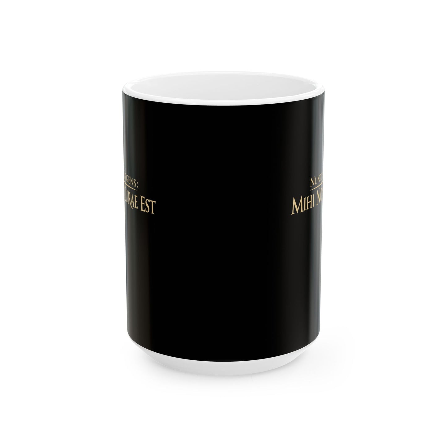 Breaking News: I Don't Care in Latin Ceramic Mug, (11oz, 15oz)