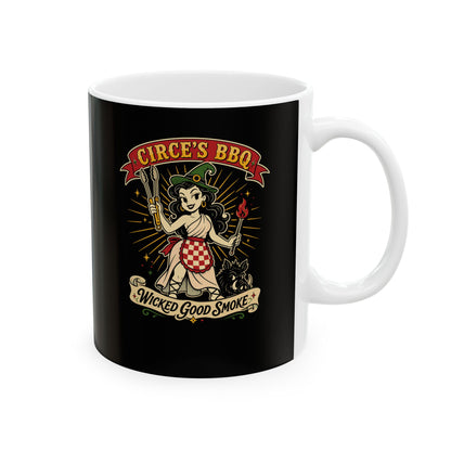 Circe's BBQ Wicked Good Smoke Ceramic Mug, (11oz, 15oz)