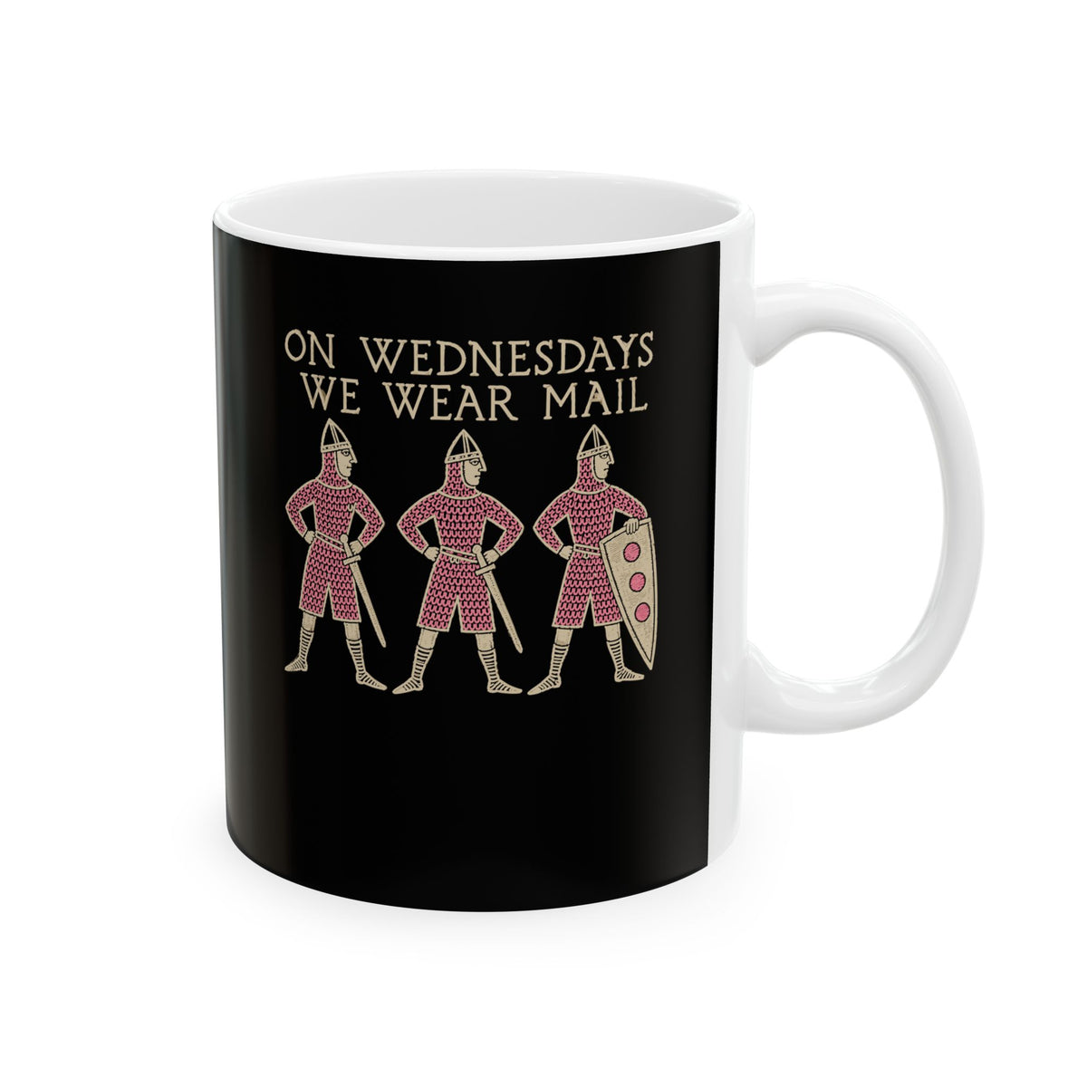 On Wednesdays We Wear Mail Tapestry Ceramic Mug, (11oz, 15oz)