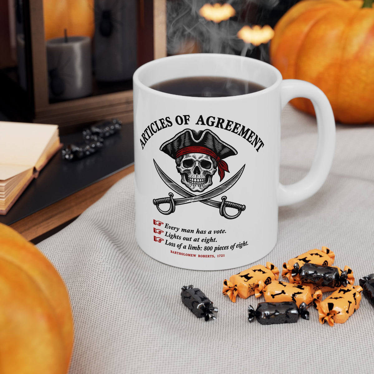Articles of Agreement Pirate Code Ceramic Mug, (11oz, 15oz)