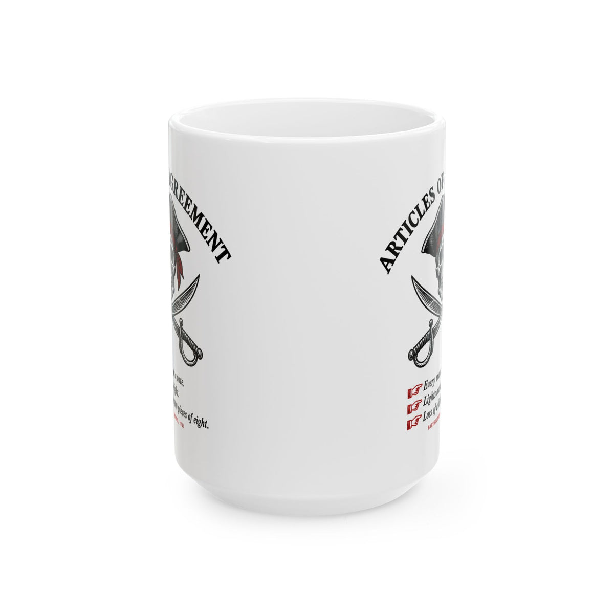 Articles of Agreement Pirate Code Ceramic Mug, (11oz, 15oz)