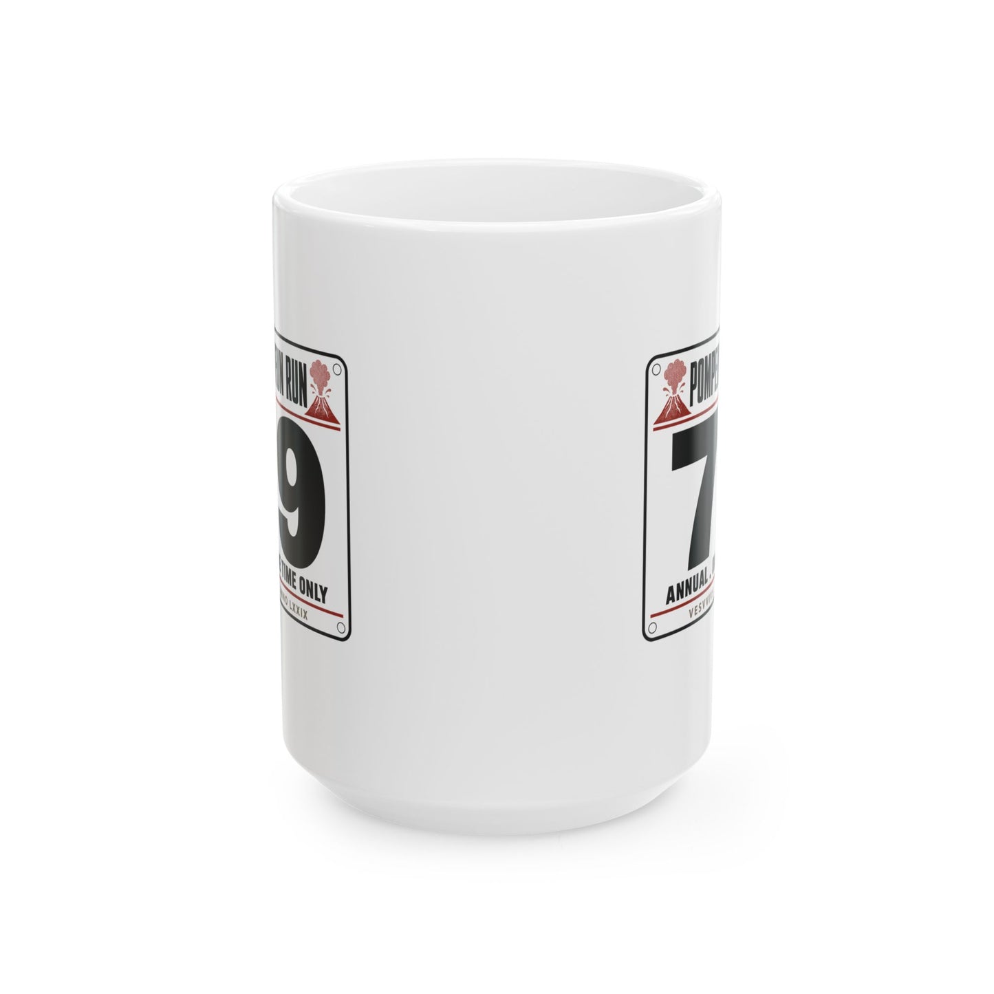 Pompeii Fun Run Race Bib Ceramic Mug, (11oz, 15oz)