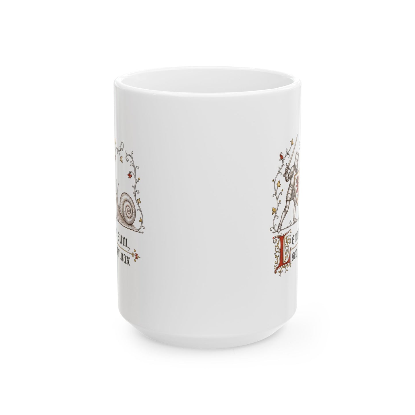 Knight vs Snail Marginalia Ceramic Mug, (11oz, 15oz)