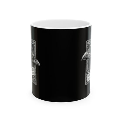 Huginn and Muninn Odin Ravens the Watchers Ceramic Mug, (11oz, 15oz)