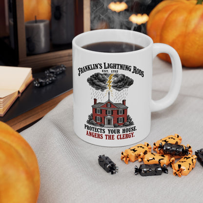 Franklin's Lightning Rods Ceramic Mug, (11oz, 15oz)