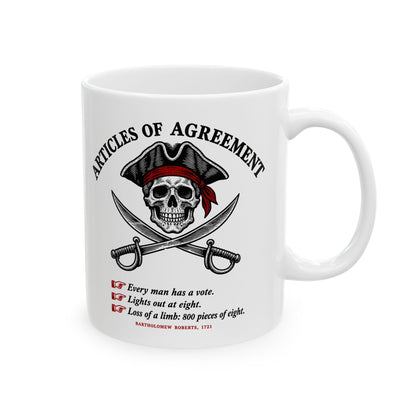 Articles of Agreement Pirate Code Ceramic Mug, (11oz, 15oz)
