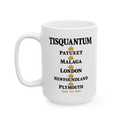 Tisquantum Route Map Ceramic Mug, (11oz, 15oz)