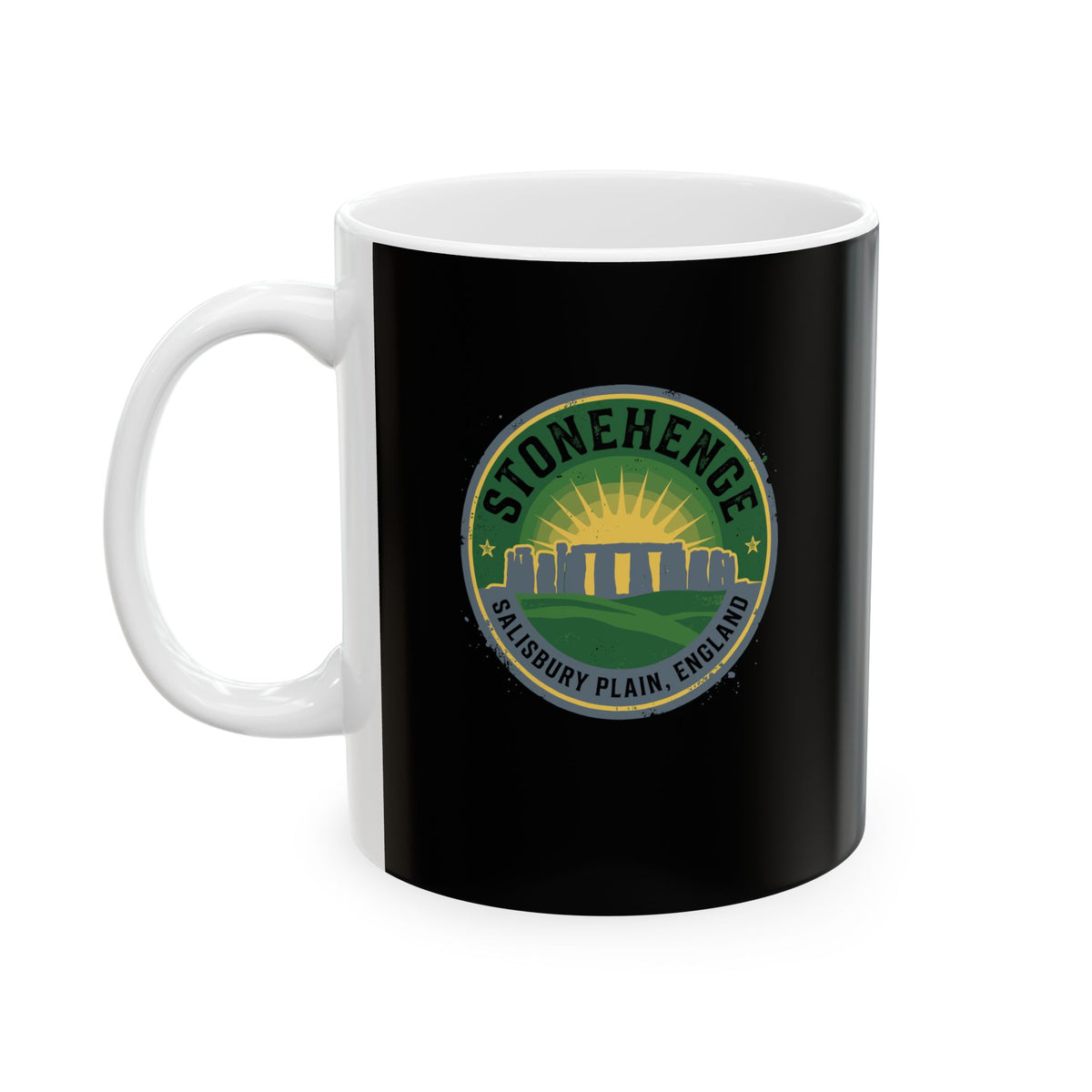 Stone Henge Badge Ceramic Mug, (11oz, 15oz)