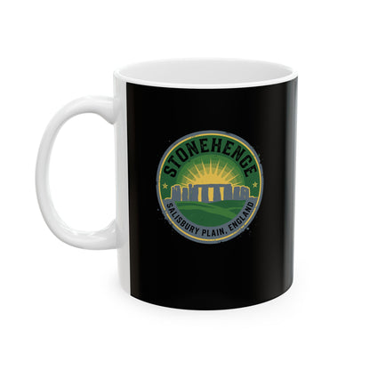 Stone Henge Badge Ceramic Mug, (11oz, 15oz)