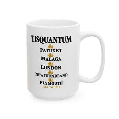 Tisquantum Route Map Ceramic Mug, (11oz, 15oz)