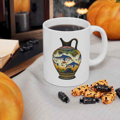 Minoan Dolphin Vase Ceramic Mug, (11oz, 15oz)
