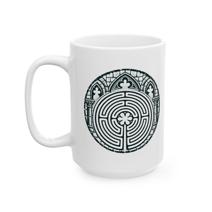 Chartres Cathedral Labyrinth Ceramic Mug, (11oz, 15oz)