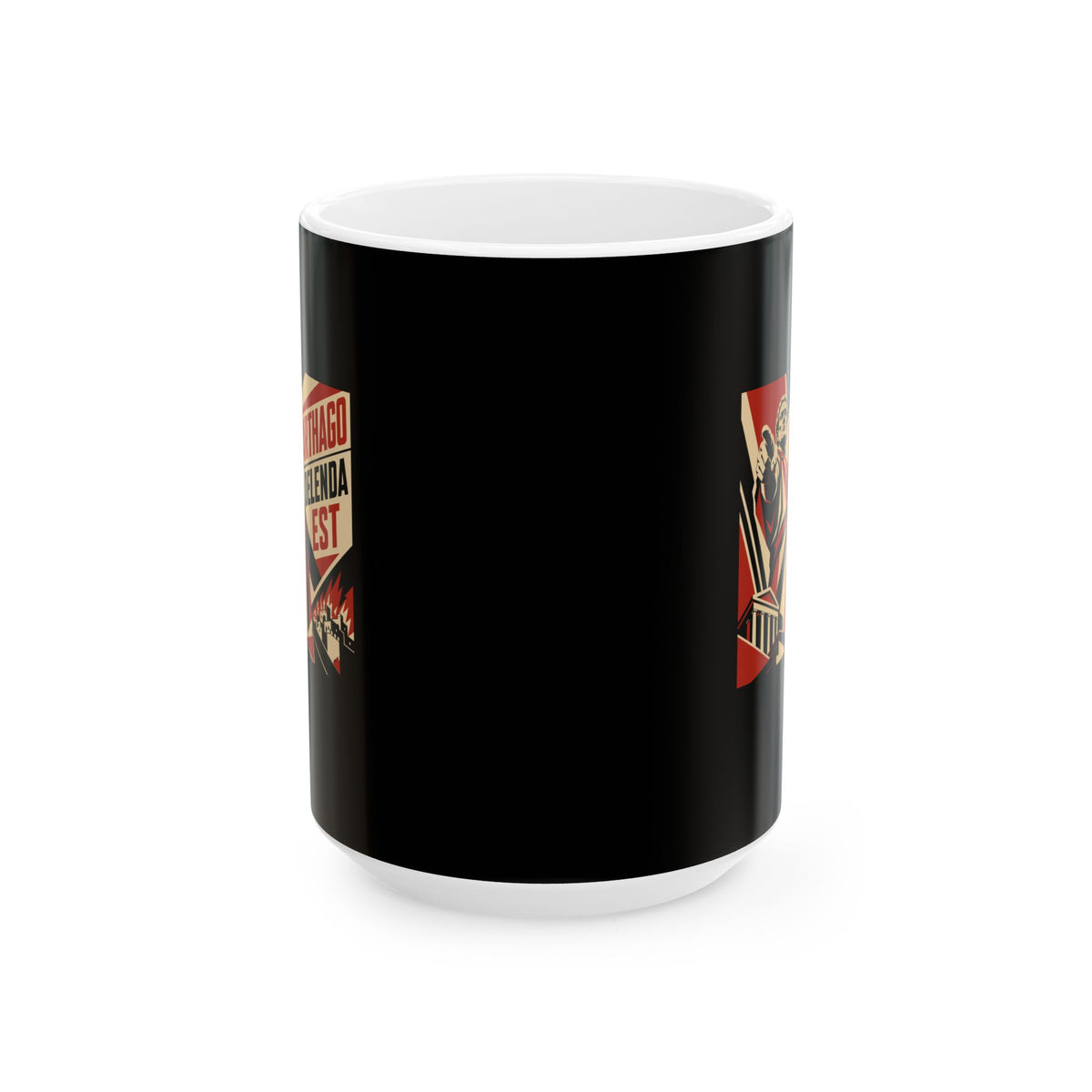 Carthago Delenda Est Propaganda Style Ceramic Mug, (11oz, 15oz)